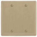 Hubbell Wiring 2-Gang Ivory Box Mount Blank Wall Plate P23I
